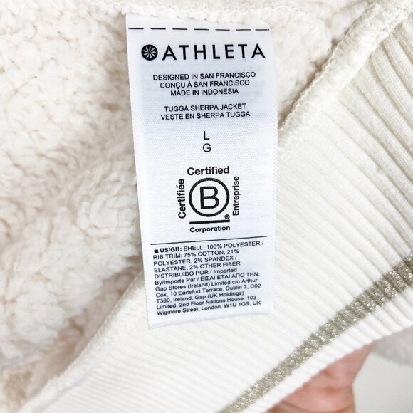 ATHLETA | Tugga Sherpa Cream Jacket Large NWT - Picture 11 of 13